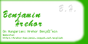 benjamin hrehor business card
